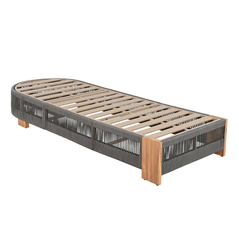 Christopher Knight Home - Eulalia Acacia Wood Outdoor Chaise Lounge With Cushion And 1 Table.