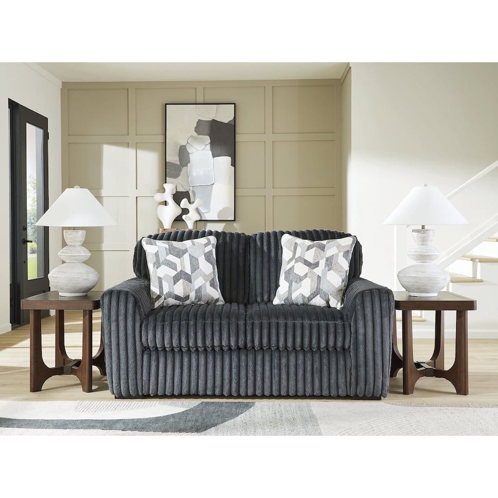 Signature Design by Ashley Midnight-Madness Dark Gray Loveseat - 72"W x 41"D x 40"H