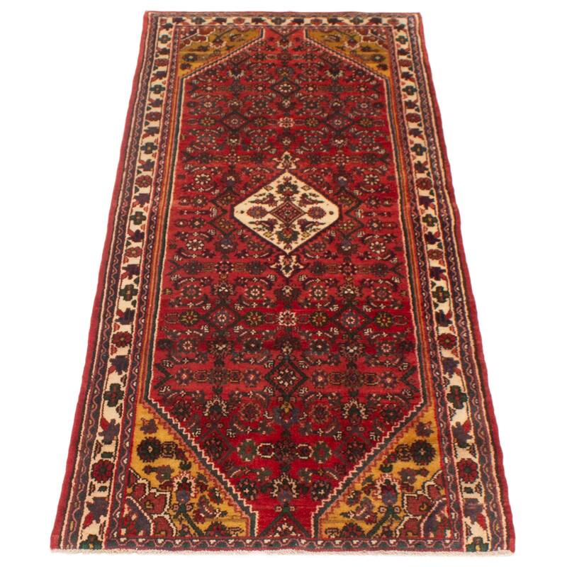 ECARPETGALLERY Hand-knotted Andelz Red Wool Rug - 3'5 x 9'7
