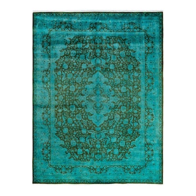 Fine Vibrance One-of-a-Kind Hand-Knotted Area Rug - Blue, 8' 1" x 10' 7" - 8' 1" x 10' 7"