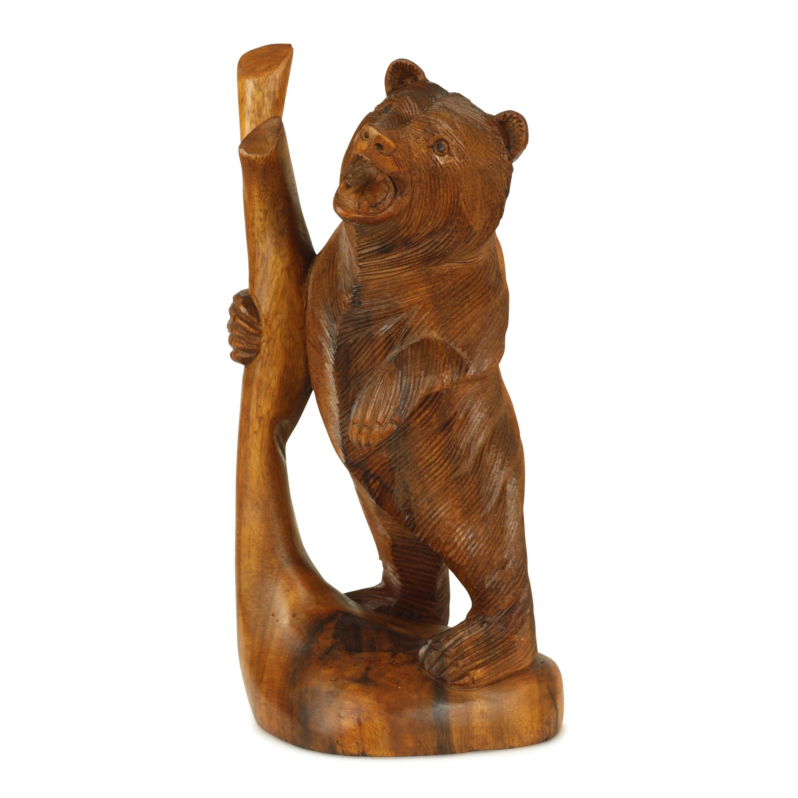 Brown Bear Wall Art Cabin Rustic Decor Hand Wood Carving 