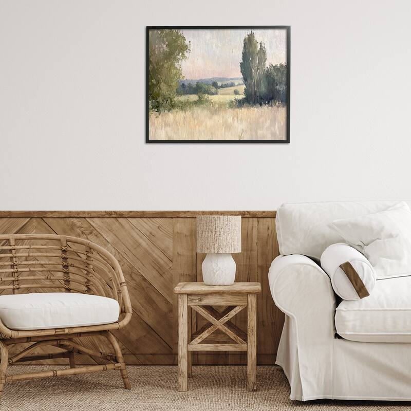 Stupell Tranquil Abstract Countryside Framed Giclee Art Design By Petal Prints Design