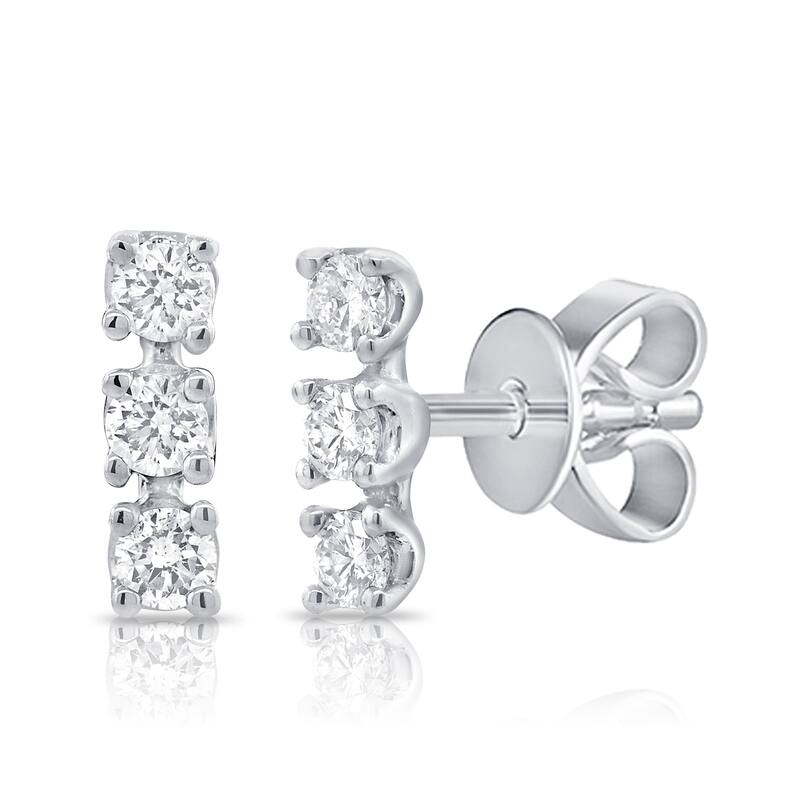 Joelle Collection Diamond Bar Stud Earrings 1/10 ct. t.w. 14K Gold - White