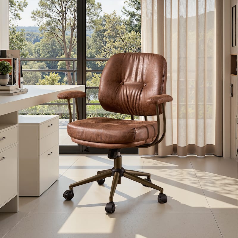 OVIOS Ergonomic Suede Fabric Office Swivel Chair