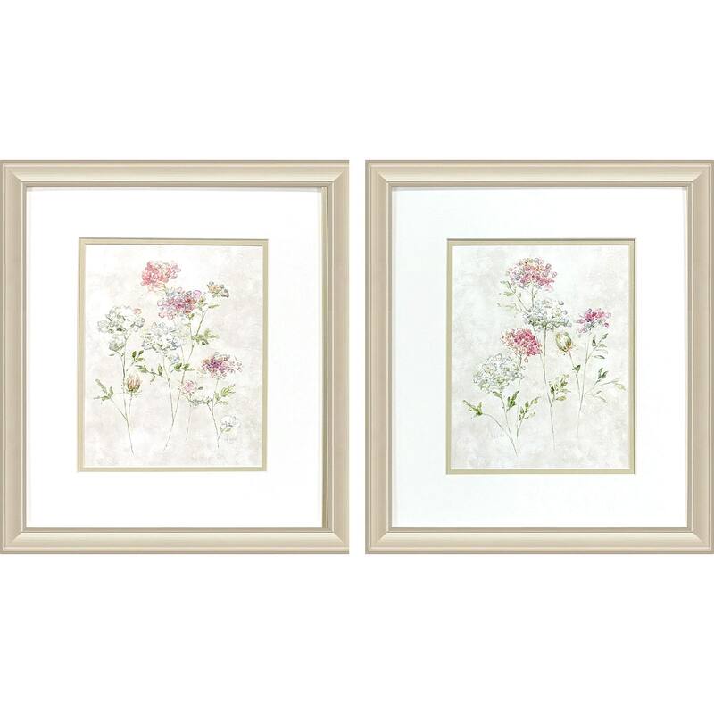 HomeRoots Set Of Two Soft Lace Gold Framed Wall Art