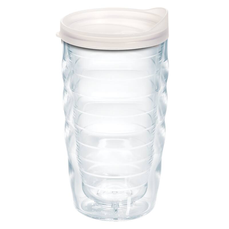 Tervis Clear & Colorful Lidded Made in USA Double Walled Insulated Travel Tumbler, Frosted Lid - 10oz Wavy - 10oz Wavy