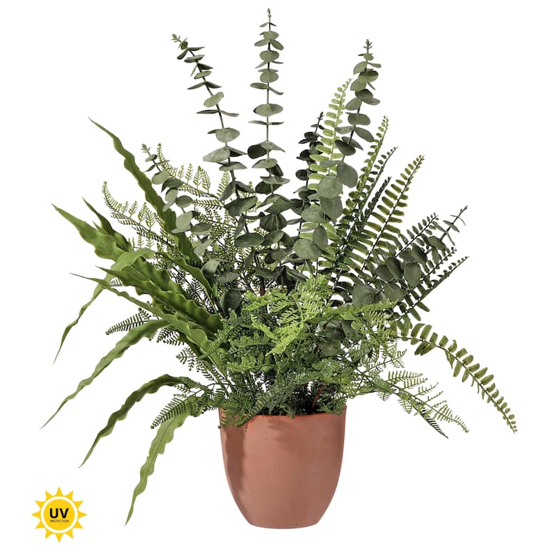 20" Potted UV Natural Touch Mix Foliage