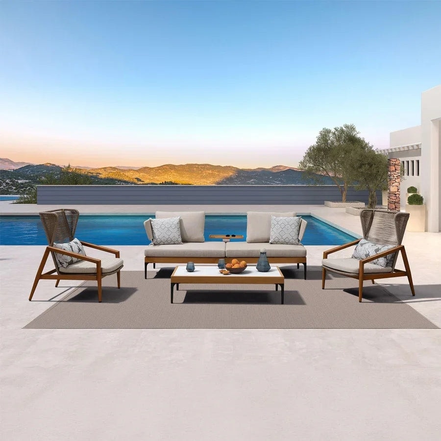PURPLE LEAF Melben Light Grey Modular Outdoor Sectional with Cushions Flexible Layout Patio Conversation Sets