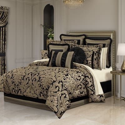Brunello Black And Gold Comforter Set