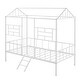 preview thumbnail 4 of 13, White Twin Size Metal House Bed Frame with Slatted Support No Box Spring Needed for Kids, Bedroom