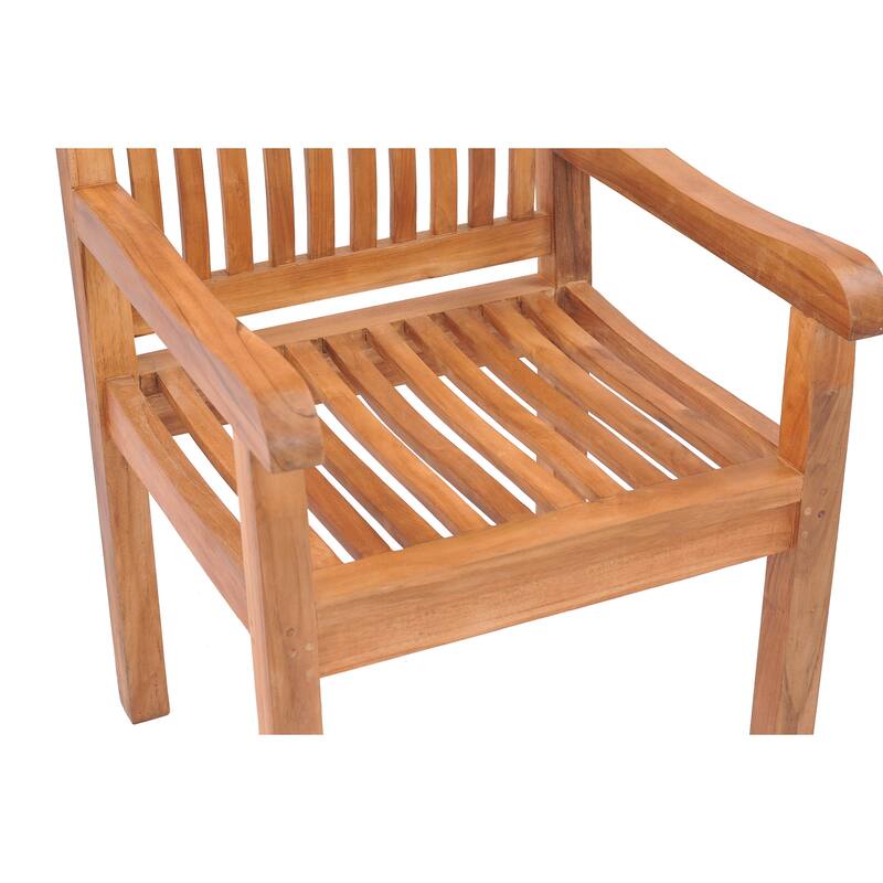 Chic Teak Elzas Teak Wood Indoor/ Outdoor Dining Arm Chair