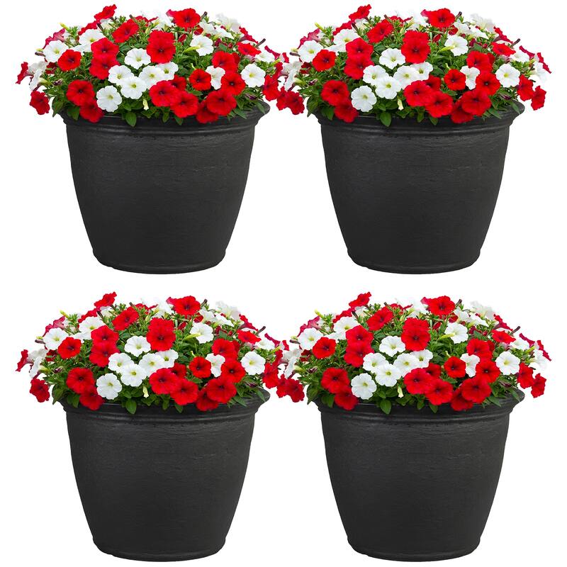Sunnydaze Anjelica Outdoor Flower Pot Planter - 20-Inch - 4-Pack