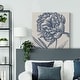 preview thumbnail 7 of 14, Indigo Floral on Linen II-Premium Gallery Wrapped Canvas