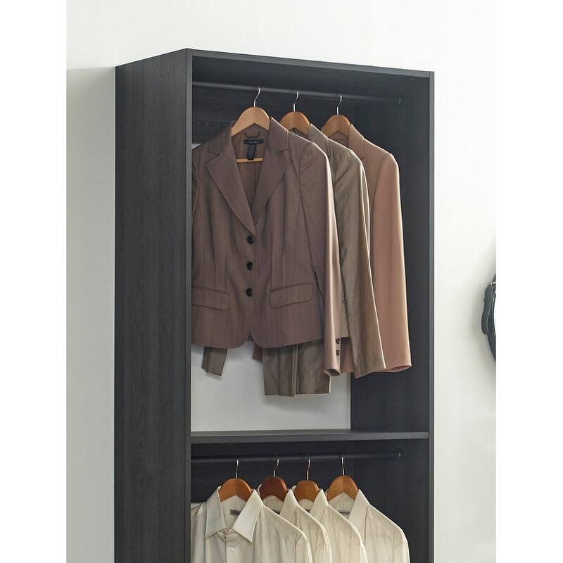 Prosper 32" Gray Wood Walk-in Closet with Two Rods