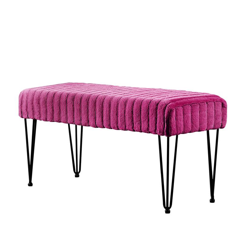 Serenta SuperMink Fauxfur Ottoman Bench