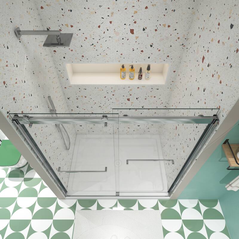 Bypass shower door, sliding door - Silver