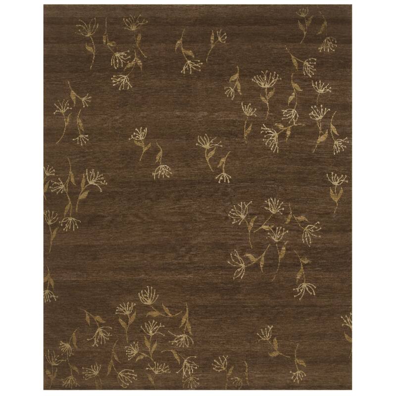 Tristesse Hand Knotted Transitional Rug - 7'-9" x 9'-9" - Brown