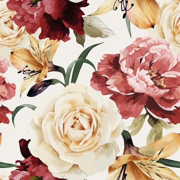 Harvis Peonies Removable Wallpaper - 10'ft H x 24''inch W. Opens flyout.