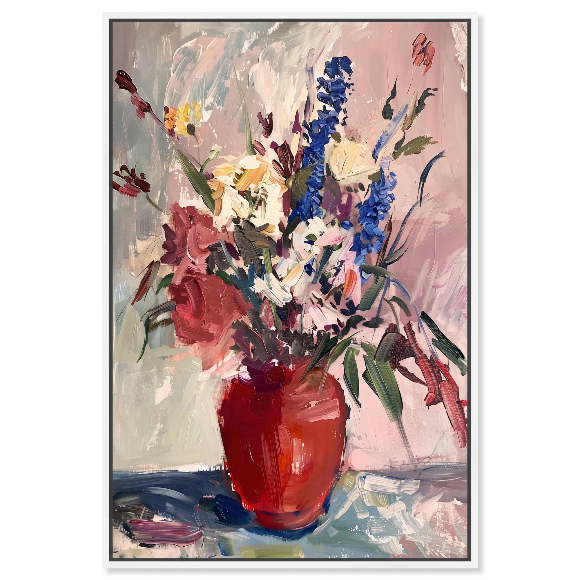Lush Red Vase Canvas Classic Cottage Art by Art Remedy