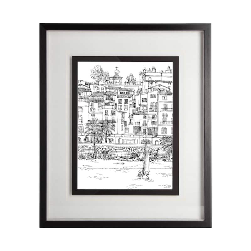 B&W City Scene V Framed Art Print