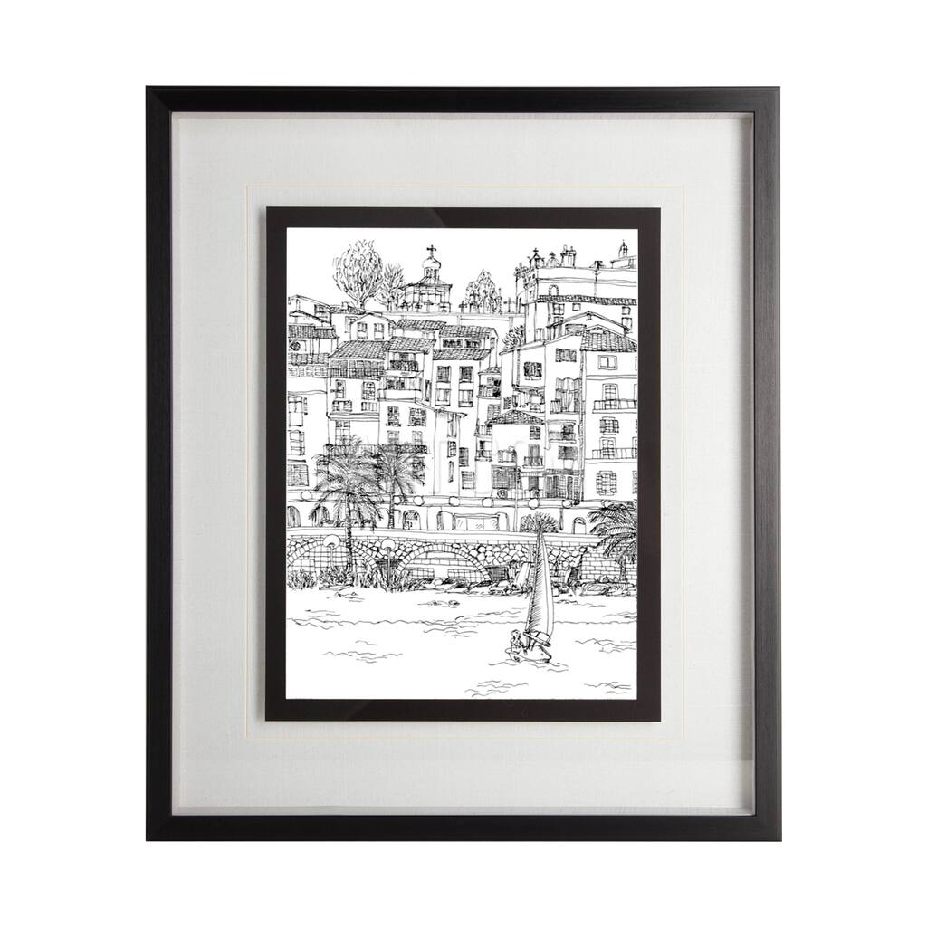 B&W City Scene V Framed Art Print