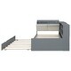 preview thumbnail 2 of 32, Wood Twin Size Platform Bed with Trundle, Shelves and Storage Headboard, Gray
