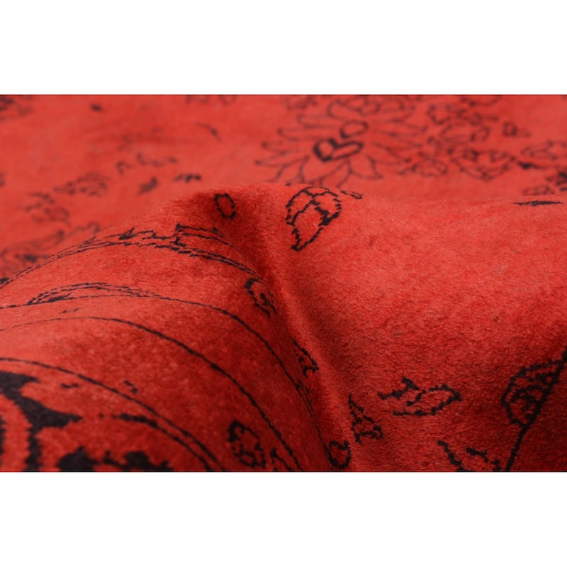 ECARPETGALLERY Hand-knotted Vibrance Light Red Wool Rug - 6'1 x 8'10