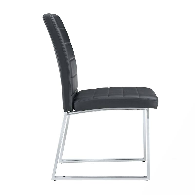 2PCS PU Dining Chairs With Iron Legs