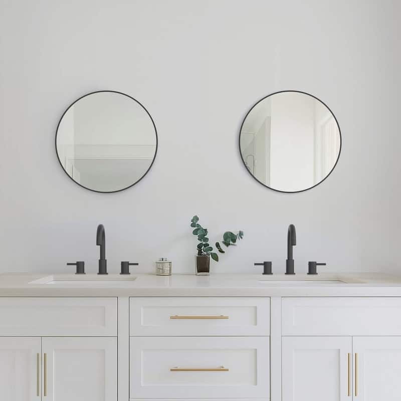 24 Inch Shatterproof Wall Mount Metal Frame Mirror
