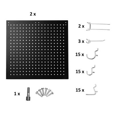 NPS Set of 2 Peg Boards and 50 Hooks for 24" Wide HDT3/7/8/9 and SLT3/7/8/9 Tables
