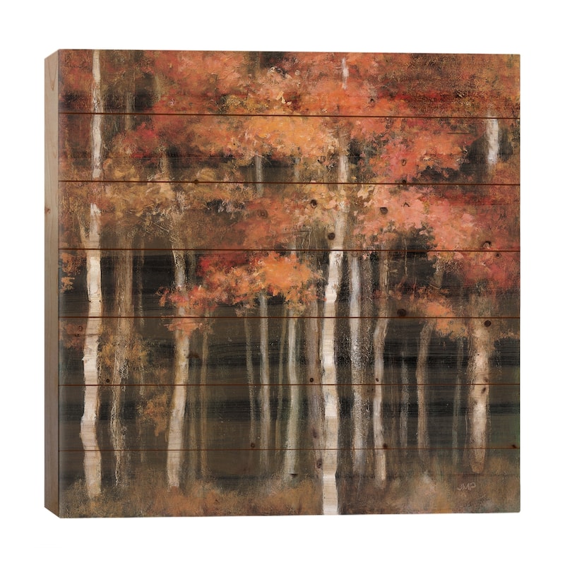 October Woods Print On Wood by Julia Purinton - Multi-Color - 26x26x1.5