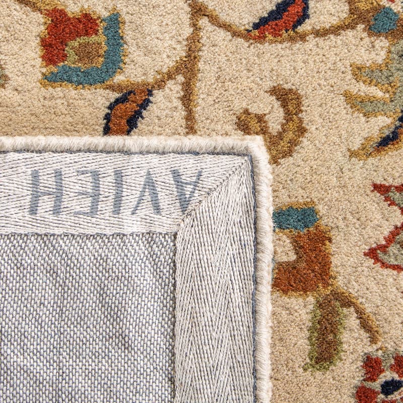 SAFAVIEH Handmade Heritage Harmony Stripe Traditional Oriental Wool Rug - 6' x 9' - Ivory/Red