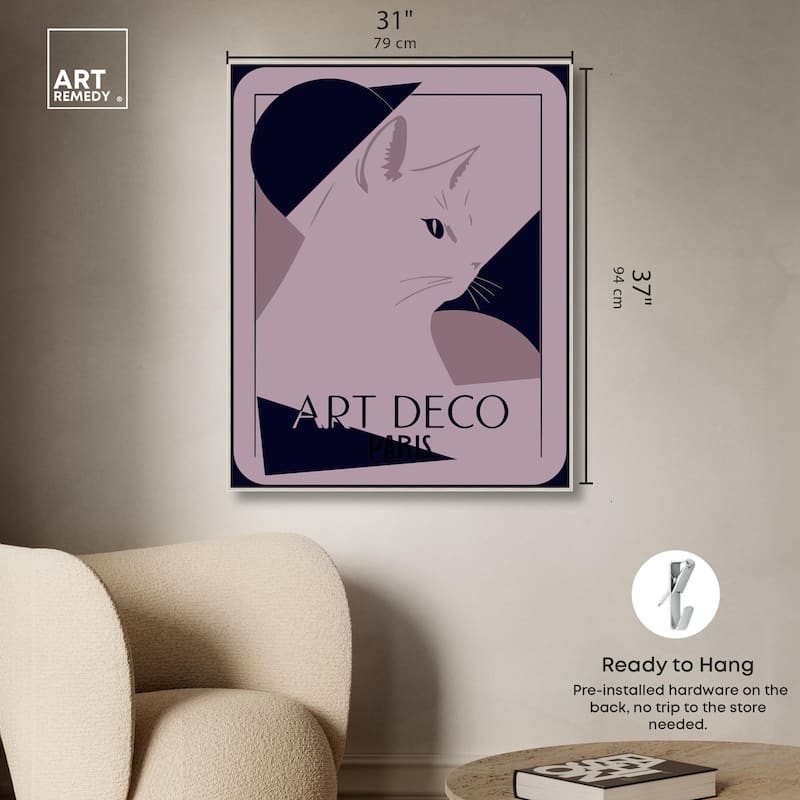 Cat Deco Canvas by Art Remedy