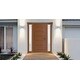 preview thumbnail 12 of 17, Exterior Prehung Metal-Plastic Door Frosted Glass Manux 8111 Walnut Side & Top Sidelite 52x94 Lefthand Inswing
