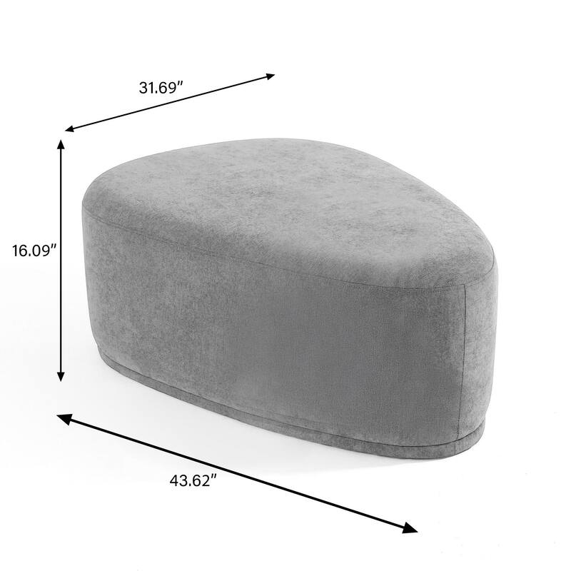 Modern Triangular Upholstered Accent Ottoman