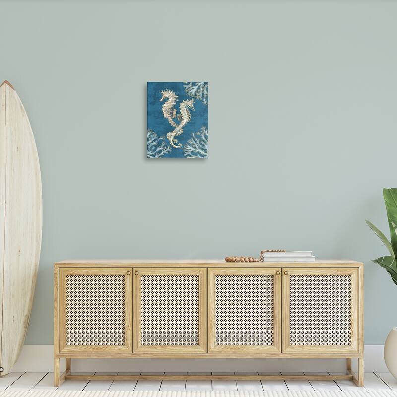 Stupell Intertwined Seahorses Playa Sealife Stretched Canvas Wall Art, Design by Paul Brent
