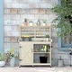 preview thumbnail 7 of 16, Outsunny Wooden Potting Bench, Outdoor Potting Table with Storage Cabinet, Storage Shelves, Aluminum Table Top