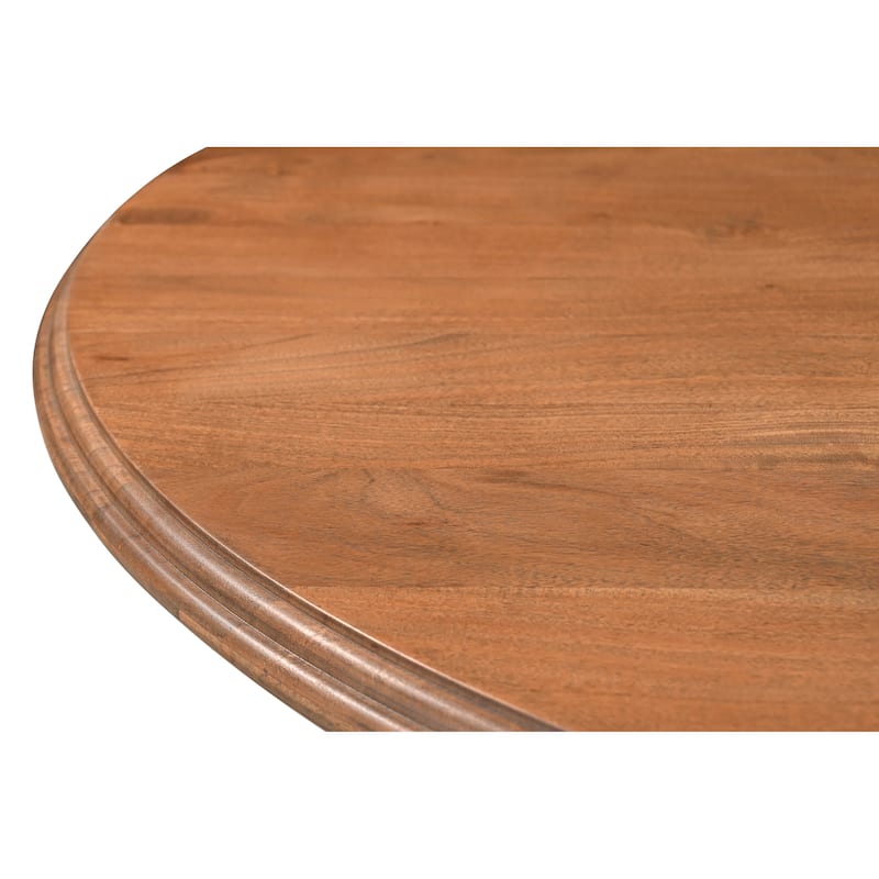 Riley 48" Round Solid Wood Pedestal Dining Table - Brown