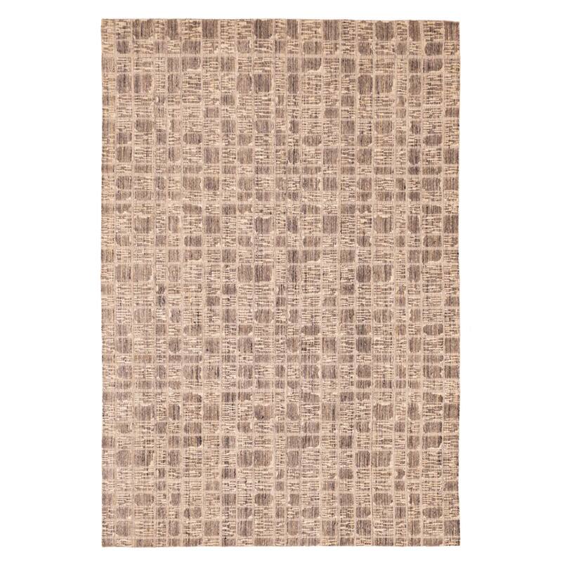 ECARPETGALLERY Hand Loomed Elysian Taupe Wool Rug - 6'6 x 9'8