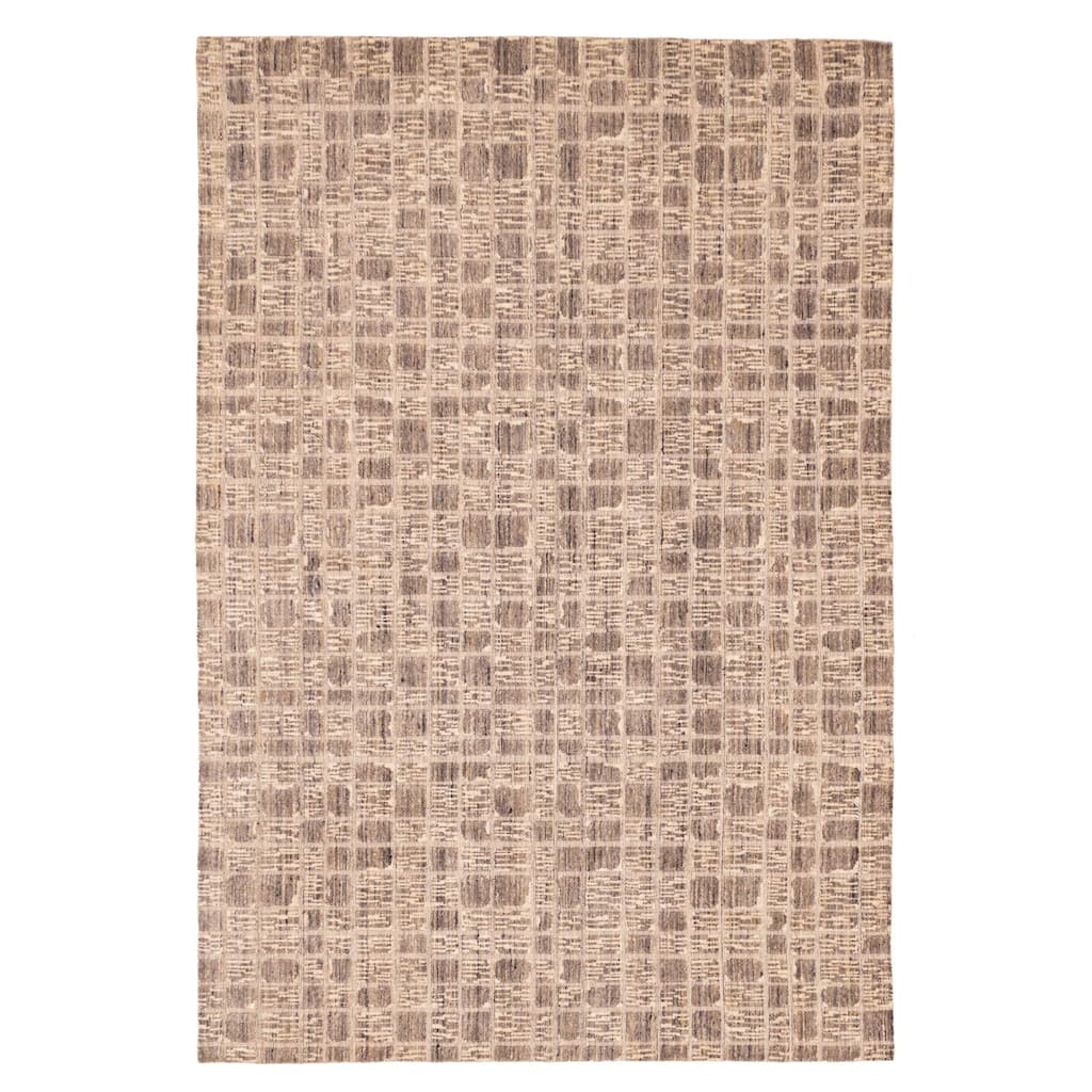ECARPETGALLERY Hand Loomed Elysian Taupe Wool Rug - 6'6 x 9'8