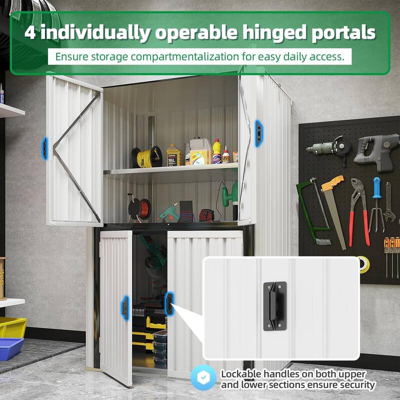 AECOJOY Outdoor Storage Cabinet Water-proof Shed for Patio