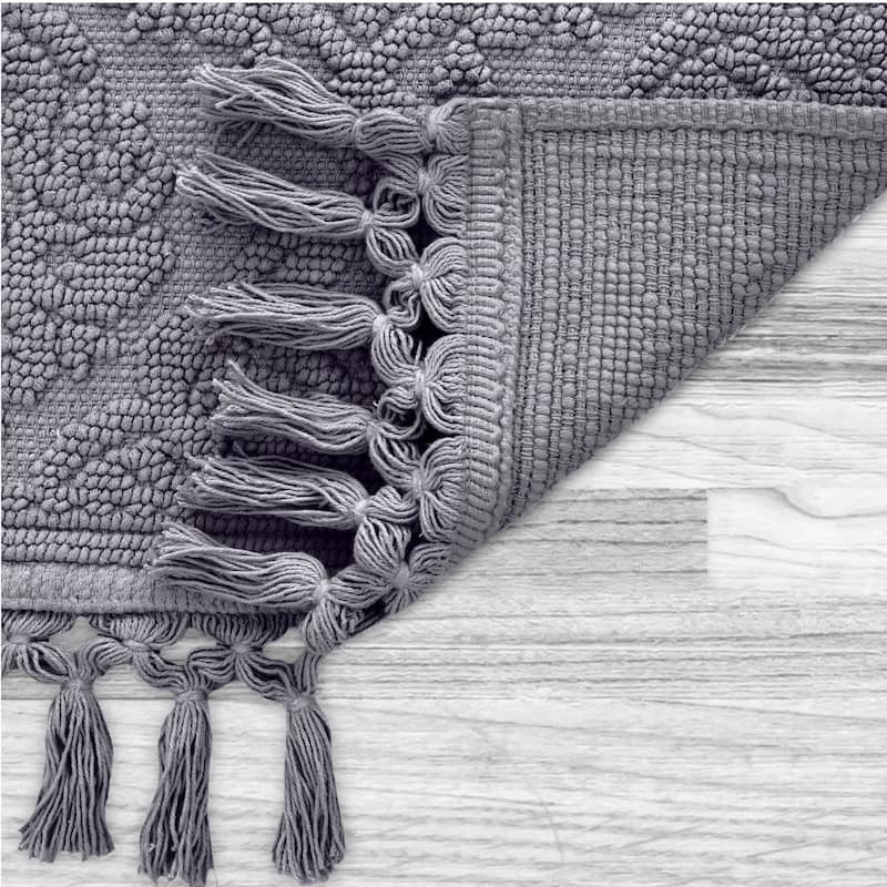 Jean Pierre Ricardo Cotton Fringe 2-Piece Bath Rug Set