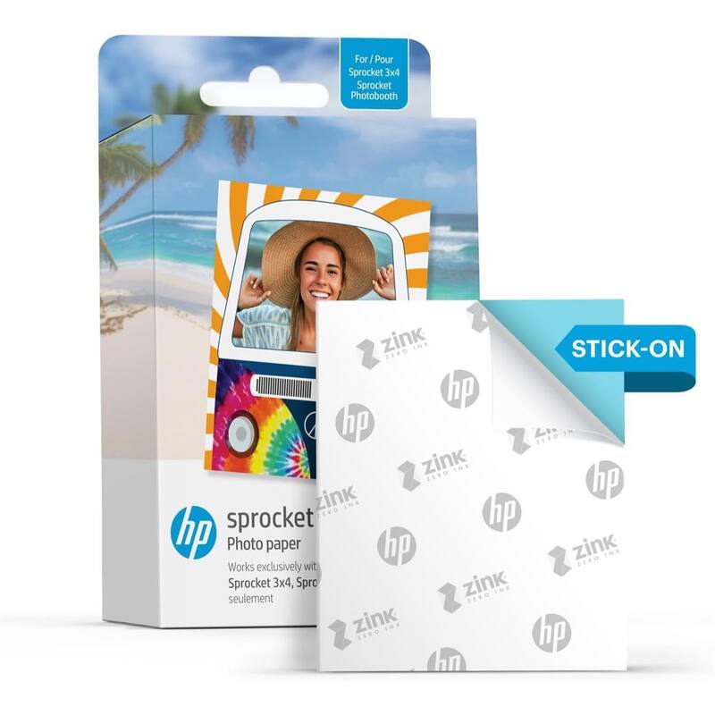 HP Sprocket 3.5" x 4.25" Sticky-Backed Zink Photo Paper (700-Pack), Compatible w/Photobooth - White