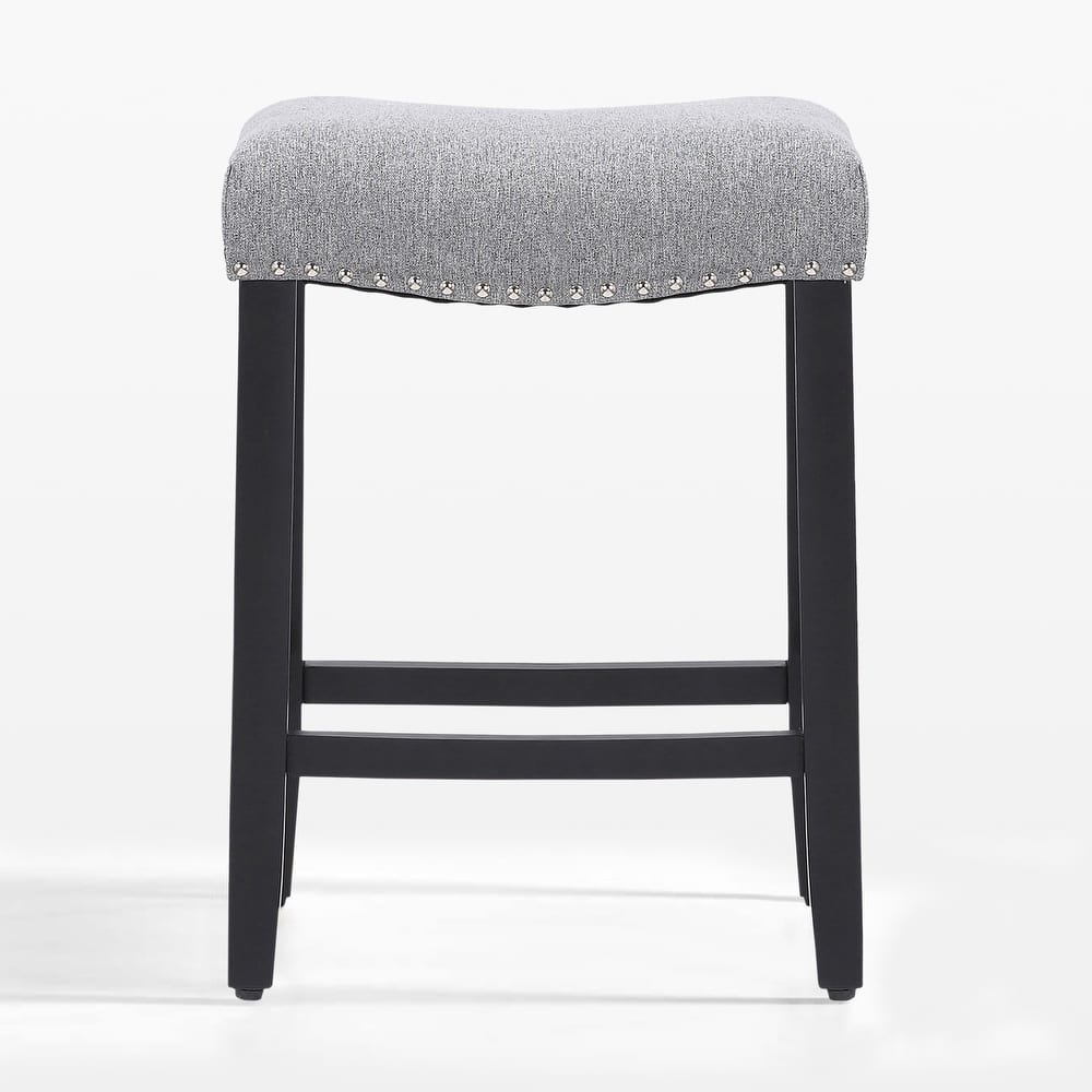 Jameson Upholstered Polyester Black 24 Inch Counter Stool