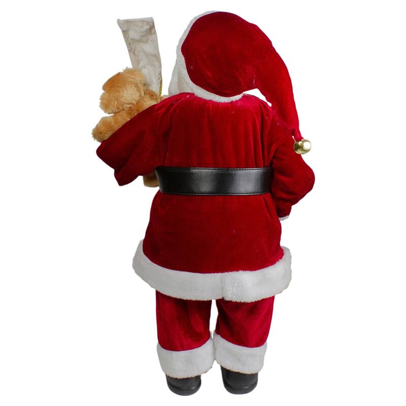 Standing Santa with Teddy Bear and List Christmas Figure - 24"