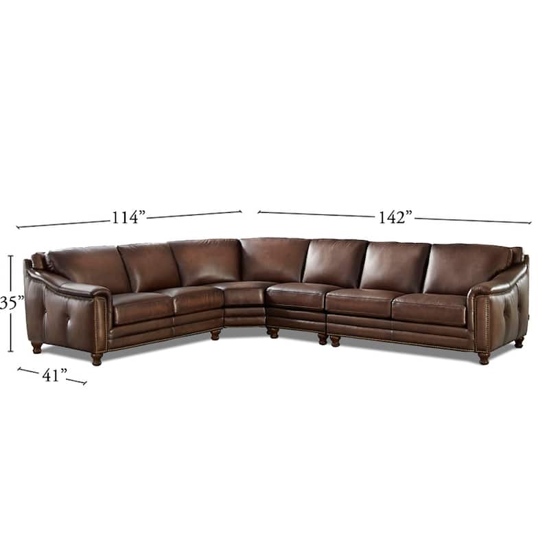 Hydeline Belfast Top Grain Leather L Shape Sectional - L-Piece