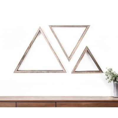 HomeRoots Set of Three Gray Wood Square Hanging Dimensional Sculpture - 20" x 18"