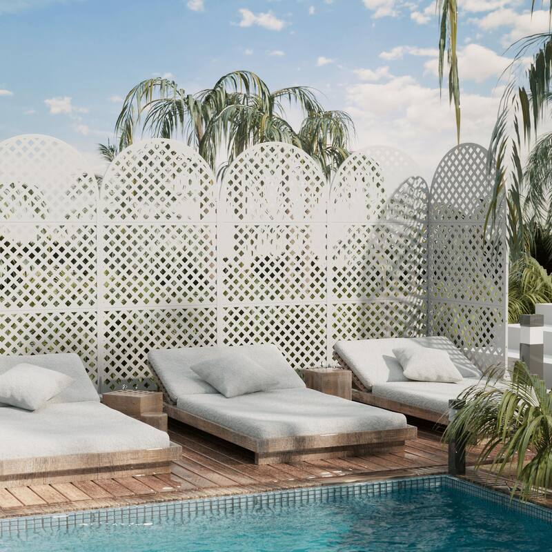 Outdoor Privacy Screen Metal Privacy Screen Panel Free Standing - 72*35