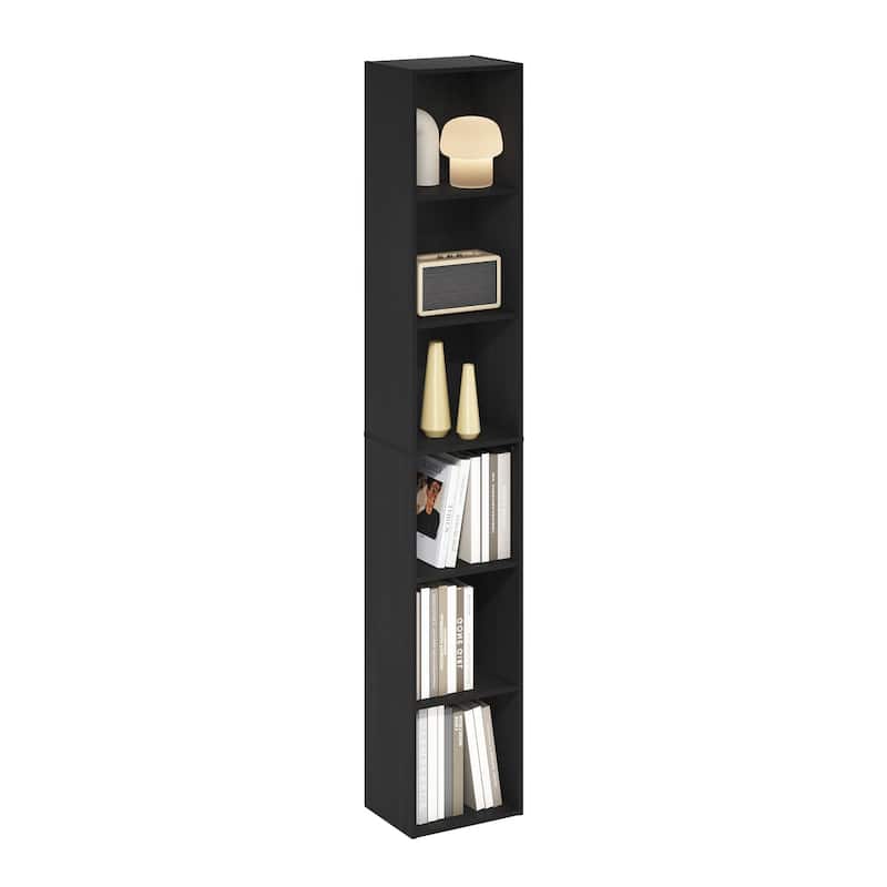 70.87 in. Tall Blackwood Wood 6-Shelf Bookcase
