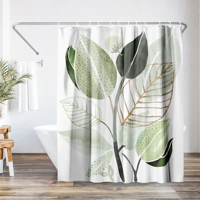 Americanflat 71x74 Forest Bouquet Shower Curtain - 100% Polyester Shower Curtain